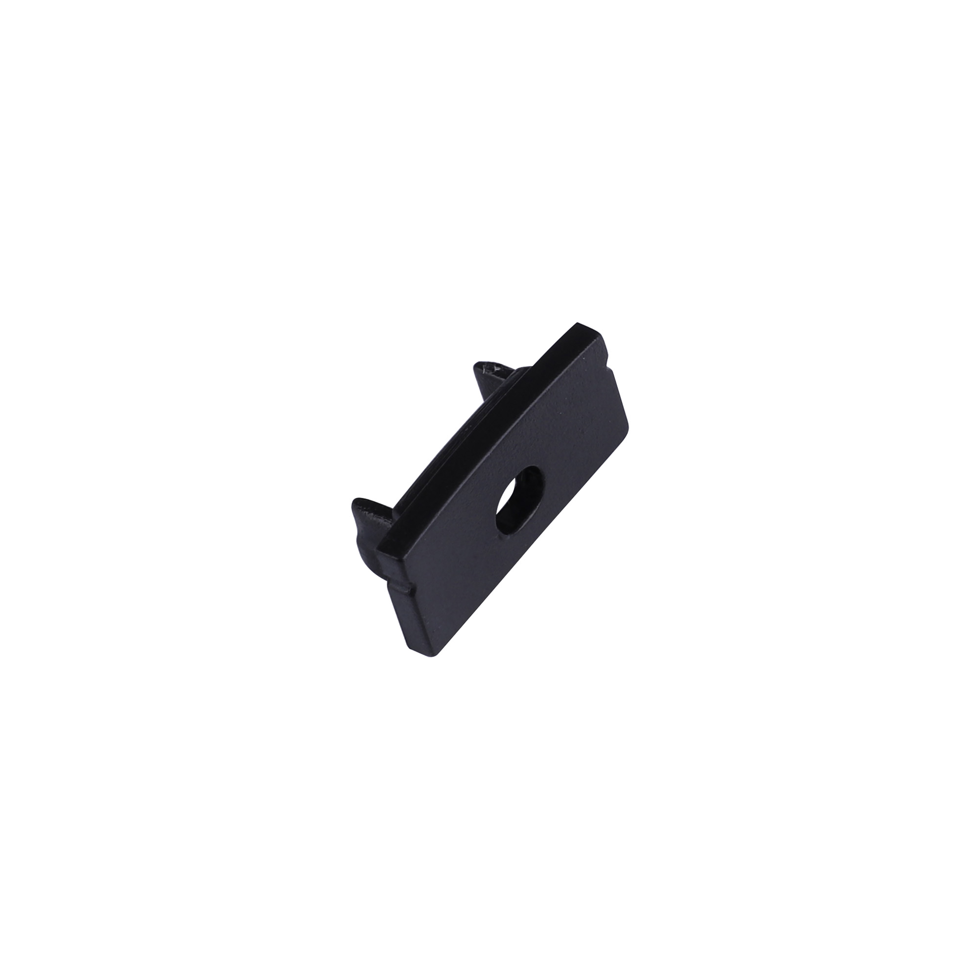 M7385  Tiras 17 x 8.5mm Black Profile End Cap With Hole (1pc) for M7382